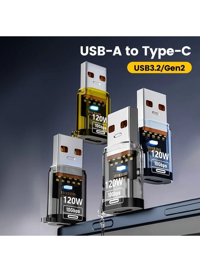 محول USB C ذكر أصفر إلى U 10 جيجابت في الثانية OTG شحن سريع 120 واط نقل بيانات للهواتف الذكية والأجهزة اللوحية وأجهزة الكمبيوتر - Image 2